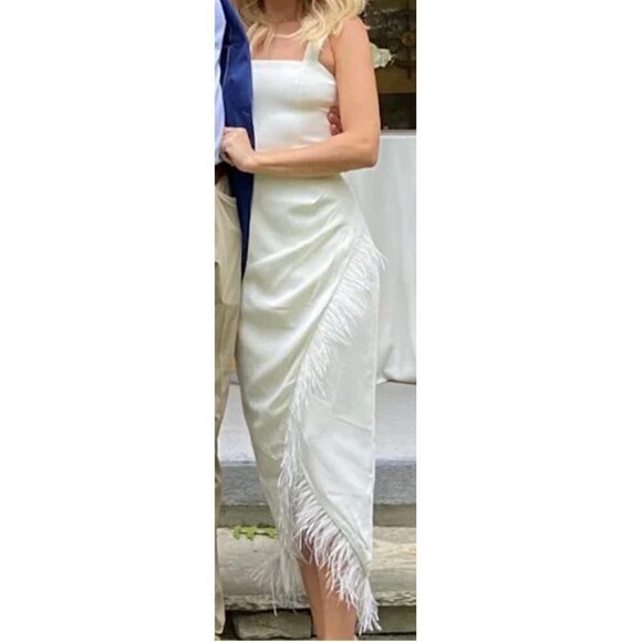 SAYLOR Caylin Faux Wrap Sheath Dress in Wedding White Size X-Small - Picture 1 of 11